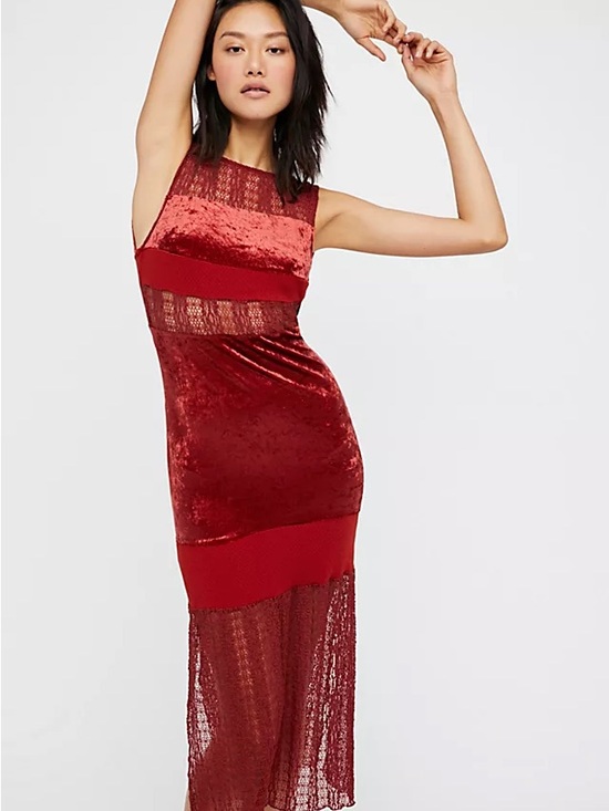 Free People Dresses & Skirts - Free People Red Velvet Dress